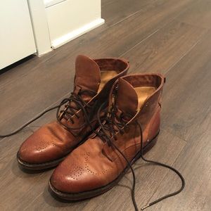 Rag & Bone chestnut brown leather lace-up boots